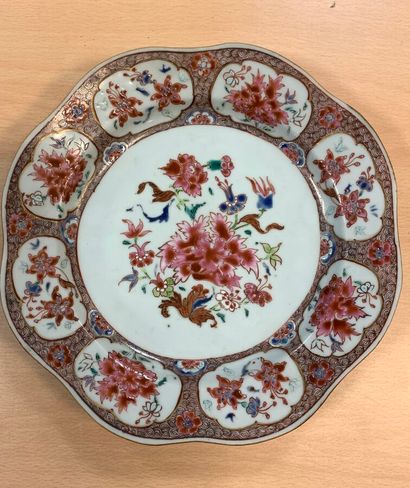 Set of 5 polychrome enamel plates, Compagnie...