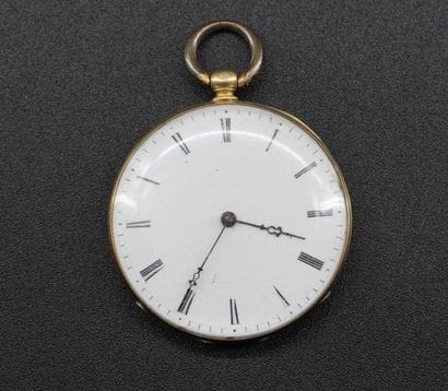Montre de gousset en or jaune 18k, la bélière...