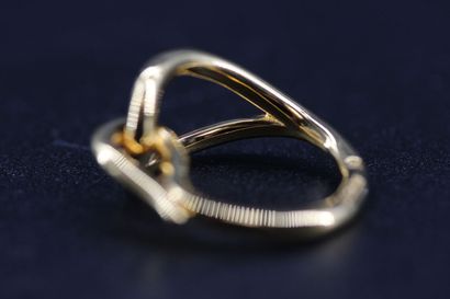 HERMES- Scarf ring in gold-plated metal