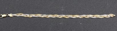 Bracelet aux 2 ors jaune et blanc 18k. 3,23...