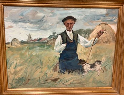 Henri SIMON (1910-1987)
Peasant and his dog...