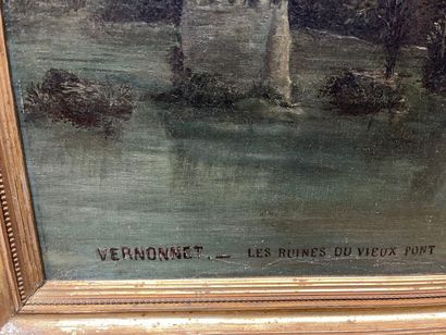Ecole Française XIXème 
Les ruines du vieux...