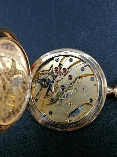 LONGINES - Montre de col en or jaune 18k,...