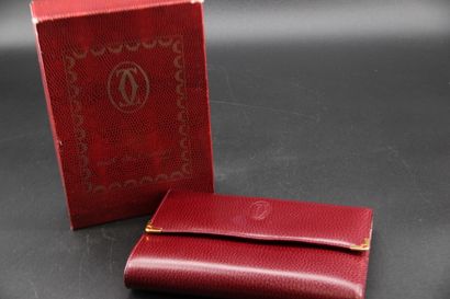 CARTIER - Burgundy leather wallet (in original...