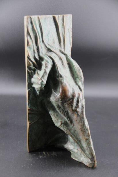 Nizan GUNER (b. 1941) Bronze with green gilded...