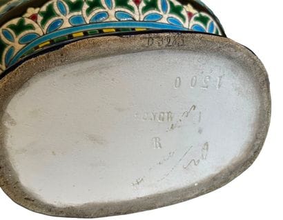 LONGWY - Enamel gourd vase. H 28 cm (accident...
