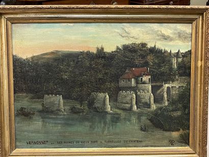 Ecole Française XIXème 
Les ruines du vieux...