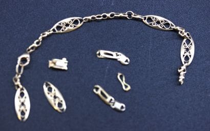 Bracelet filigrané en or jaune 18k, 10,75...