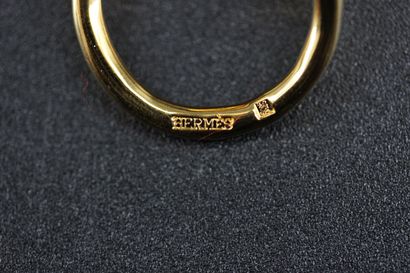HERMES- Scarf ring in gold-plated metal
