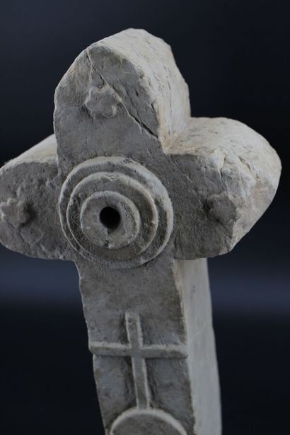 Stone cross. H 30 cm (missing)