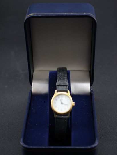 LIP- Watch in steel and gilded metal, black...