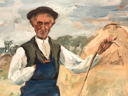 Henri SIMON (1910-1987)
Peasant and his dog...