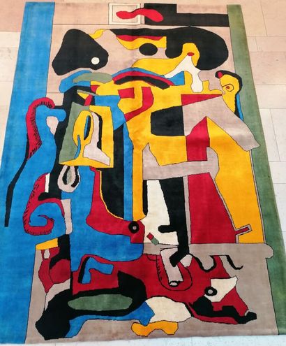 After Le Corbusier, polychrome wool carpet....