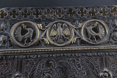 Leather document holder stylizing a cherub...