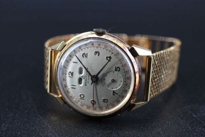 BREITLING - Gentleman's watch in 18k yellow...