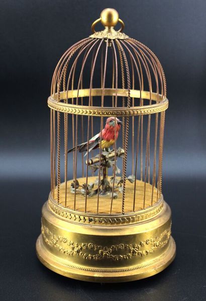 Gilded metal birdcage, French work. H 27...