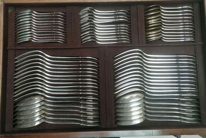 Important Art Deco-inspired silver menagère...