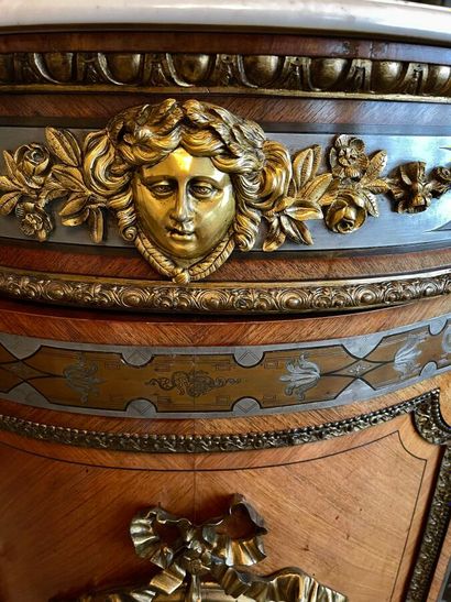 A Boulle veneer and marquetry piece of furniture,...
