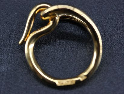 HERMES- Scarf ring in gold-plated metal