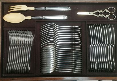 Important Art Deco-inspired silver menagère...