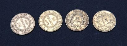 4 pièces de 20F or République Française (1850...