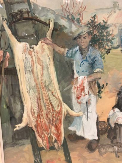 Henri SIMON (1910-1987)
The butcher
Oil on...