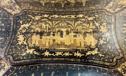 Canton lacquer work table, opening onto a...
