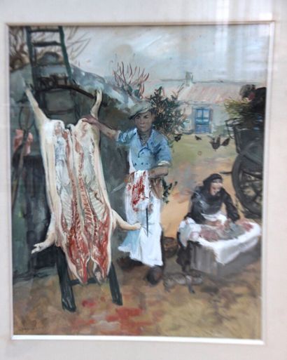 Henri SIMON (1910-1987)
The butcher
Oil on...
