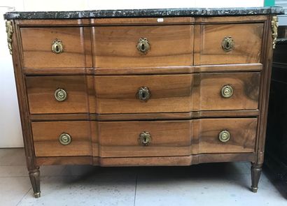 Chest of drawers in natural walnut, opening...
