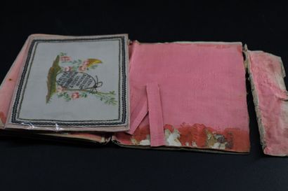 Silk envelope and letter, embroidery and...