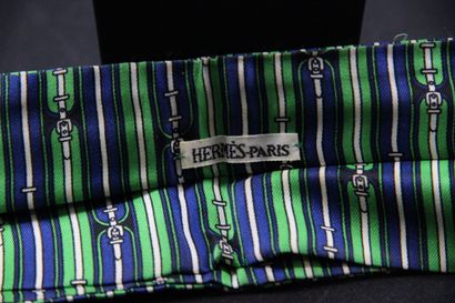 HERMES - Silk lavallière collar decorated...