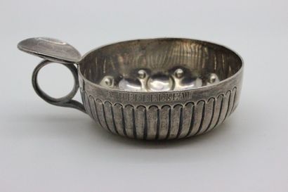 Silver wine taster, Minerve hallmark, engraved...