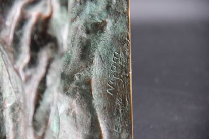 Nizan GUNER (b. 1941) Bronze with green gilded...