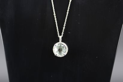 MAUBOUSSIN- 18k white gold pendant adorned...
