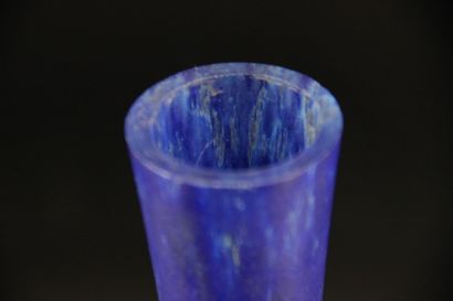 DAUM - Blue and green marbled glass soliflore...