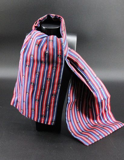 HERMES - Silk lavallière collar decorated...