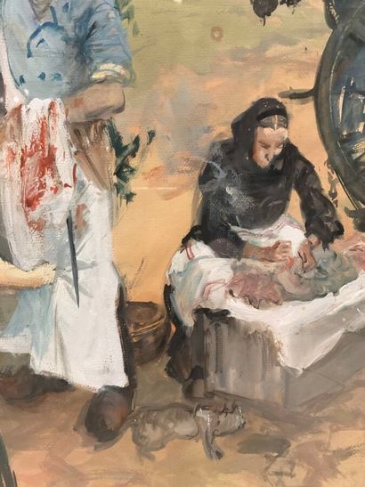 Henri SIMON (1910-1987)
The butcher
Oil on...