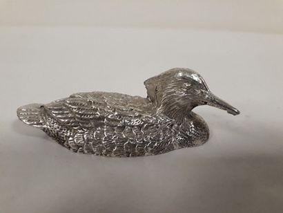 Crested duck in sterling silver, Minerve...
