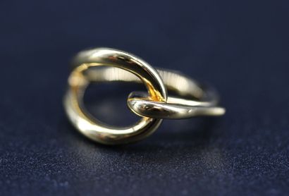 HERMES- Scarf ring in gold-plated metal