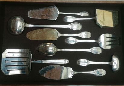 Important Art Deco-inspired silver menagère...