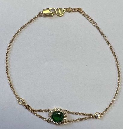 Bracelet in 750°/.(18K) yellow gold adorned...