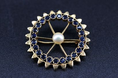 ROTARY, 18k yellow gold wheel set with blue...