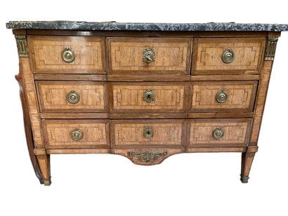 Rectangular chest of drawers in veneered...