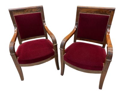 Pair of Restauration-period straight-back...