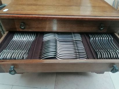 Important Art Deco-inspired silver menagère...