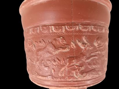 Bowl in Sigillia with hunting decor (lynx,...