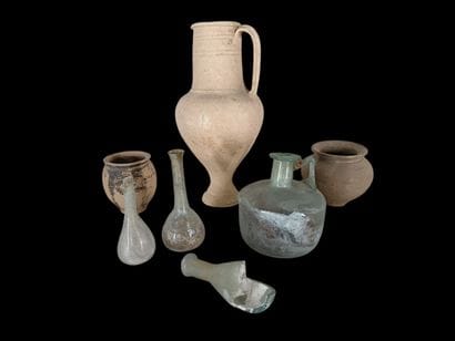 Beautiful set comprising a pedestal jug (Roman...