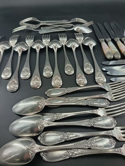 Set of miscellaneous flatware including:
6...