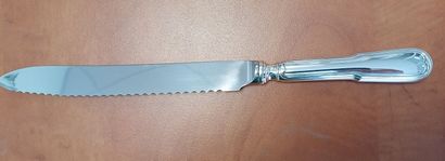 Bread knife, handle in sterling silver, Minerve...