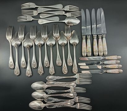 Set of miscellaneous flatware including:
6...